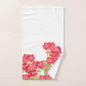 Rode Waterverf Geraniums Bad Handdoek (Handdoek)