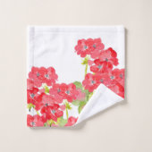 Rode Waterverf Geraniums Bad Handdoek (Wasdoekje)