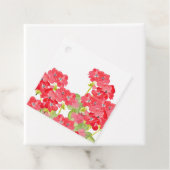 Rode Waterverf Geraniums Bedankjes Labels (In situ)