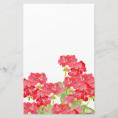 Rode Waterverf Geraniums Briefpapier (Voorkant)