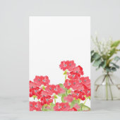 Rode Waterverf Geraniums Briefpapier