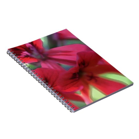 Rode Waterverf Geraniums Notitieboek (Rechterzijde)