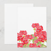 Rode Waterverf Geraniums Notitiekaartje (Voorkant / Achterkant)