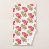 Rode Waterverf Geraniums Patroon Bad Handdoek (Handdoek)