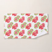 Rode Waterverf Geraniums Patroon Bad Handdoek (Handdoek)