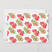 Rode Waterverf Geraniums Patroon Bedankkaart (Achterkant)