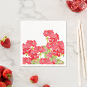 Rode Waterverf Geraniums Servet (Insitu)