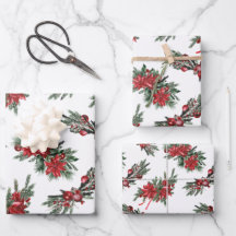 Rode Waterverf geschilderde kerstvakantie Boughs