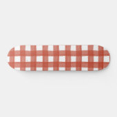Rode Waterverf Gingham Skateboard (Horizontaal)
