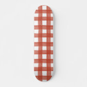 Rode Waterverf Gingham Skateboard (Voorkant)