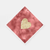 Rode Waterverf Gouden Hart Servet (Hoek)