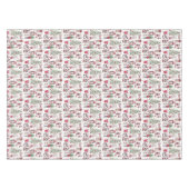 Rode Waterverf Hand geschilderde kerstelementen Tafelkleed (Voorkant (Horizontaal))