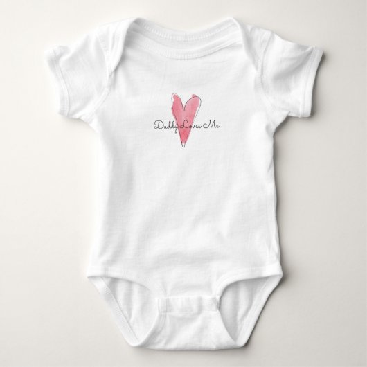 Rode Waterverf Hart PAPA LOVES ME Nieuwe Baby Plez Romper (Voorkant)