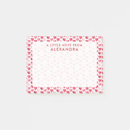 Rode waterverf hart post-it® notes