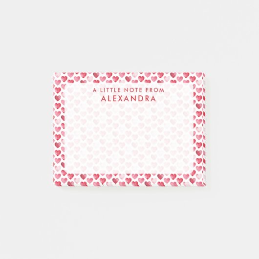 Rode waterverf hart post-it® notes (Voorkant)