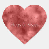 Rode Waterverf Hart Sticker (Voorkant)