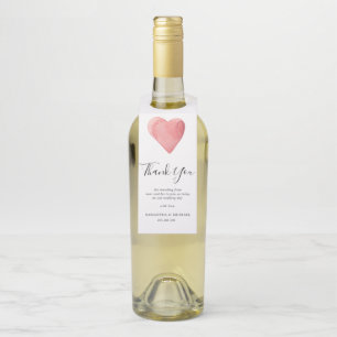 Rode Waterverf Hart Trouwgunst Dank u Flessenhanger