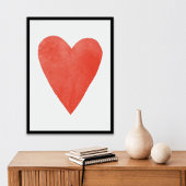 Rode Waterverf Hart Valentijnsdag Art Print