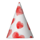 Rode Waterverf Harten Patroon Valentijnsdag Feesthoedjes (Rechts)