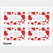 Rode Waterverf harten Patroonlabels Rechthoekige Sticker (Vel)