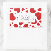 Rode Waterverf harten Patroonlabels Rechthoekige Sticker (Tas)