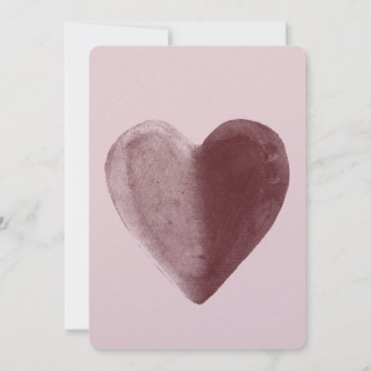 Rode Waterverf Harten Roze Bruiloft Kaart (Achterkant)