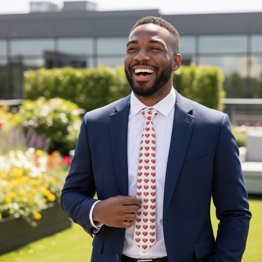 Rode Waterverf Hartpatroon Necktie Stropdas