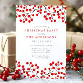 Rode Waterverf Holly Berries kerstfeest Kaart