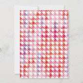 Rode waterverf houndstooth foto afstudeercadeau aankondiging (Achterkant)