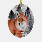 Rode Waterverf in de boskerstversiering Keramisch Ornament (Rechts)