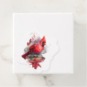 Rode Waterverf Kardinaal Bedankjes Labels (In situ)