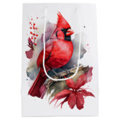 Rode Waterverf kardinaal Medium Cadeauzakje (Achterkant)