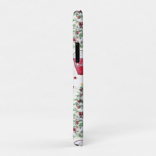 Rode Waterverf Kerst Muzieknoten Case-Mate iPhone Case (Achterkant/rechts)