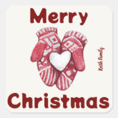 Rode waterverf kerst sticker (Voorkant)