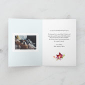 Rode Waterverf kerstbloemen foto Feestdagen Kaart (Binnen)