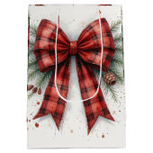 Rode Waterverf Kerstboog Cadeautas (Achterkant)