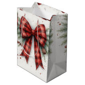 Rode Waterverf Kerstboog Cadeautas (Achterkant Gekanteld)