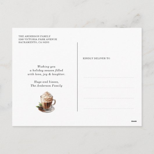 Rode Waterverf kerstcadeaus sneeuw Feestdagenkaart (Achterkant)