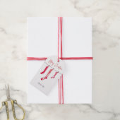 Rode Waterverf Kerstkousen Plaid Gift Label Cadeaulabel (Met Touw)