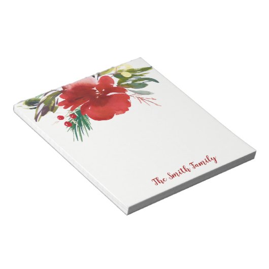 Rode Waterverf kerstventilator Notitieblok (Schuin)