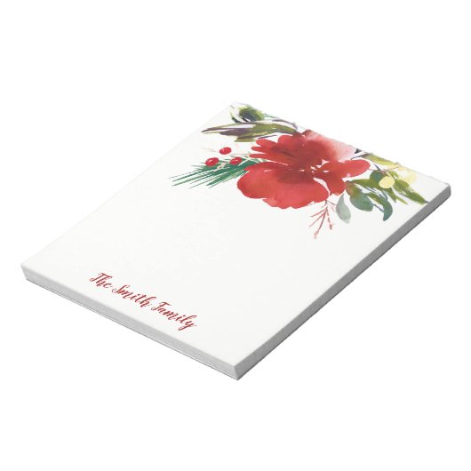 Rode Waterverf kerstventilator Notitieblok (Linkerzijde)