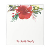 Rode Waterverf kerstventilator Notitieblok (Voorkant)