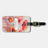 Rode Waterverf klaprozen in een veld Bagagelabel (Voorkant horizontaal)