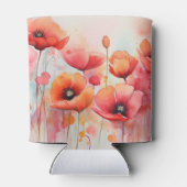 Rode Waterverf klaprozen in een veld Blikjeskoeler (Achterkant)