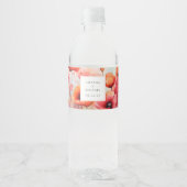 Rode Waterverf klaprozen in een veld bruiloft Waterfles Etiket (Voorkant)