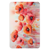 Rode Waterverf klaprozen in een veld Magneet (Verticaal)