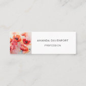 Rode Waterverf klaprozen in een veld Mini Visitekaartje (Voorkant)