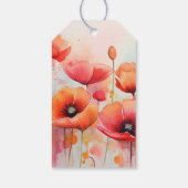 Rode Waterverf klaprozen in een veld Moederdag Cadeaulabel (Achterkant)