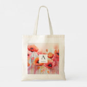 Rode Waterverf klaprozen in een veld Monogram Tote Bag (Achterkant)