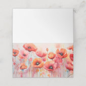 Rode Waterverf klaprozen in een veld Plaatskaartje (Buitenkant ongevouwen)